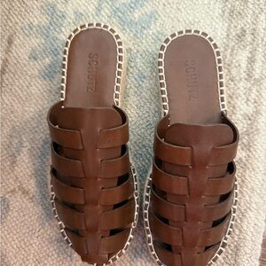 SCHUTZ Tan Leather Sandals